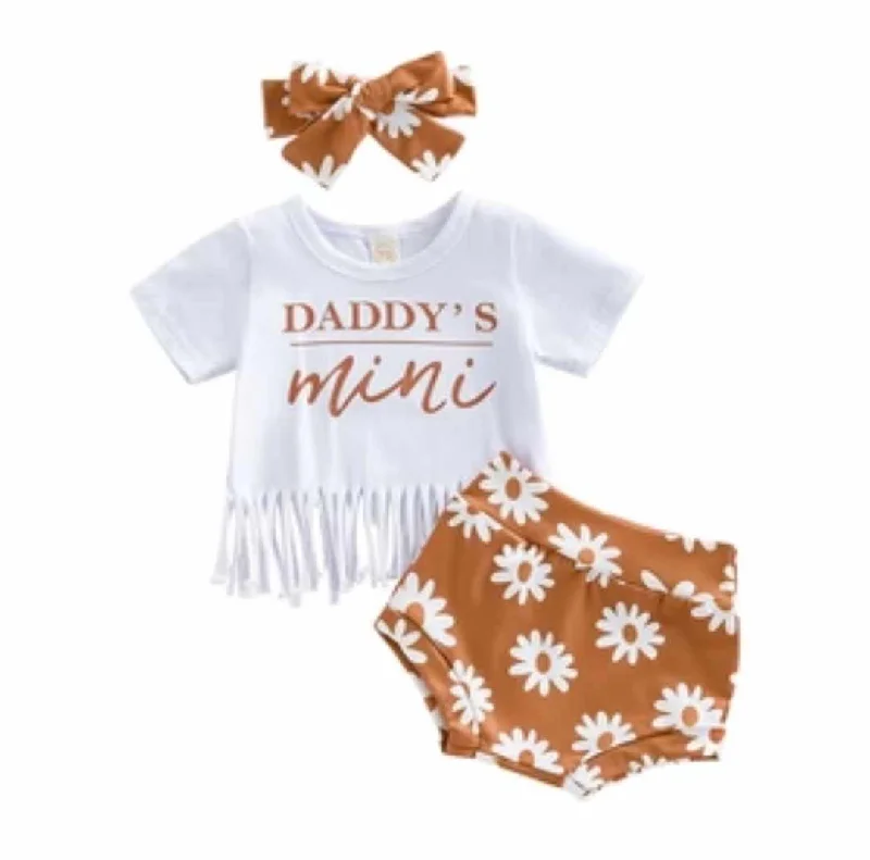 Baby Girls 2-Piece Burnt Orange Daddys Mini - Daisy Bummie