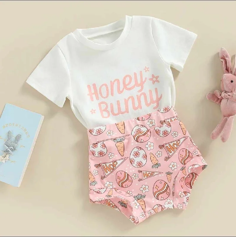 Baby Easter 2-Piece Honey Bunny Tee with Pink Egg Bummie