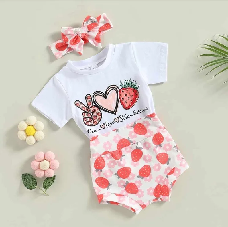 Baby Girls 2-Piece Peace Love Strawberries