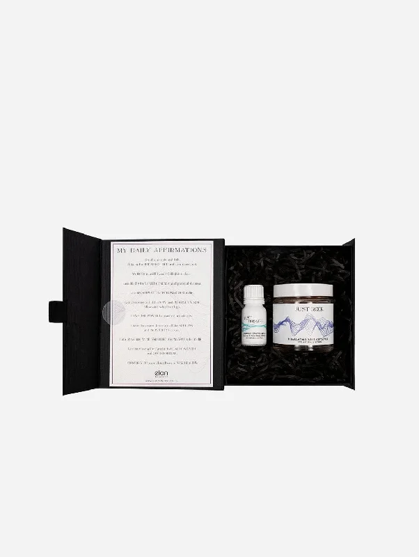 Just Breathe Pure Essential Oil & Himalayan Salt Crystals Gift Set | Aromatherapy Blend