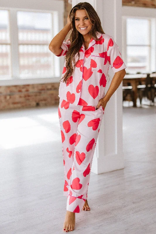 Valentine Heart Short Sleeve Shirt Pajama Set | S-XL | PRE ORDER