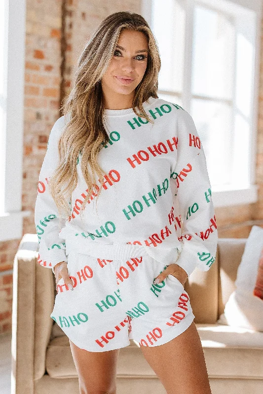 SALE - Ho Ho Ho Pullover and Shorts Lounge Set | S-2XL