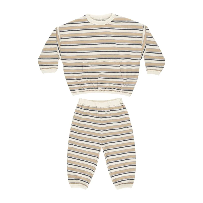 Relaxed Set - Blue Vintage Stripe - Natural / Sand