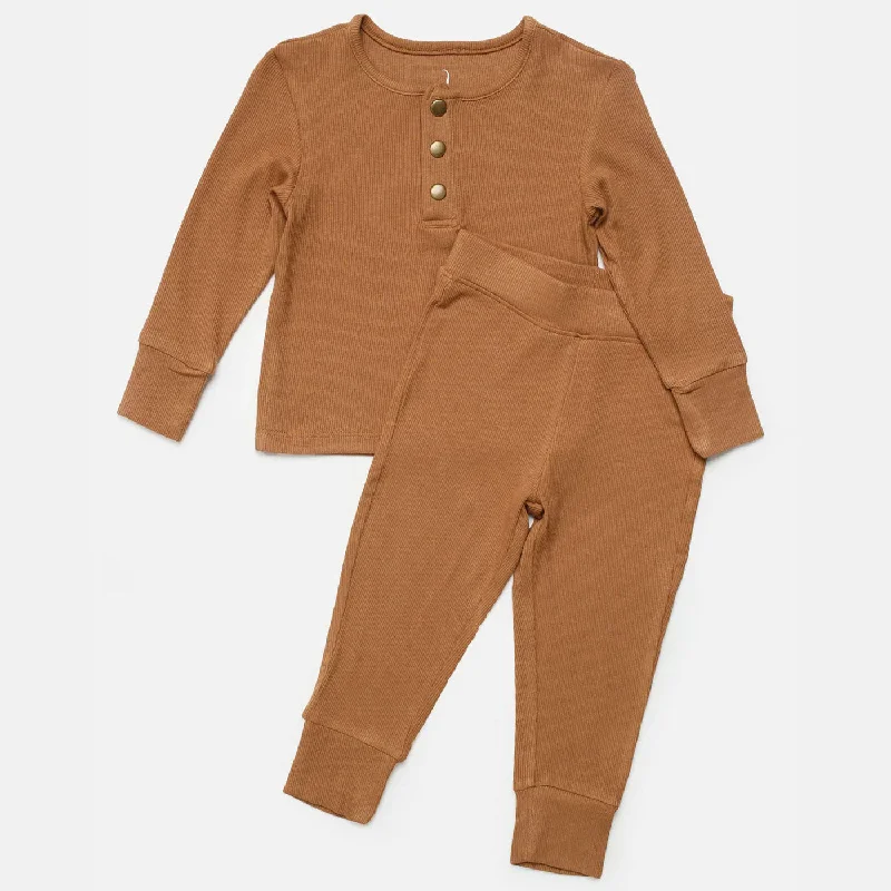 Ribbed Two-Piece Set - Camel