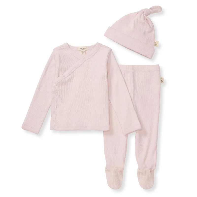 Ribbed Take Me Home 3 Piece Set - Chalky Pink