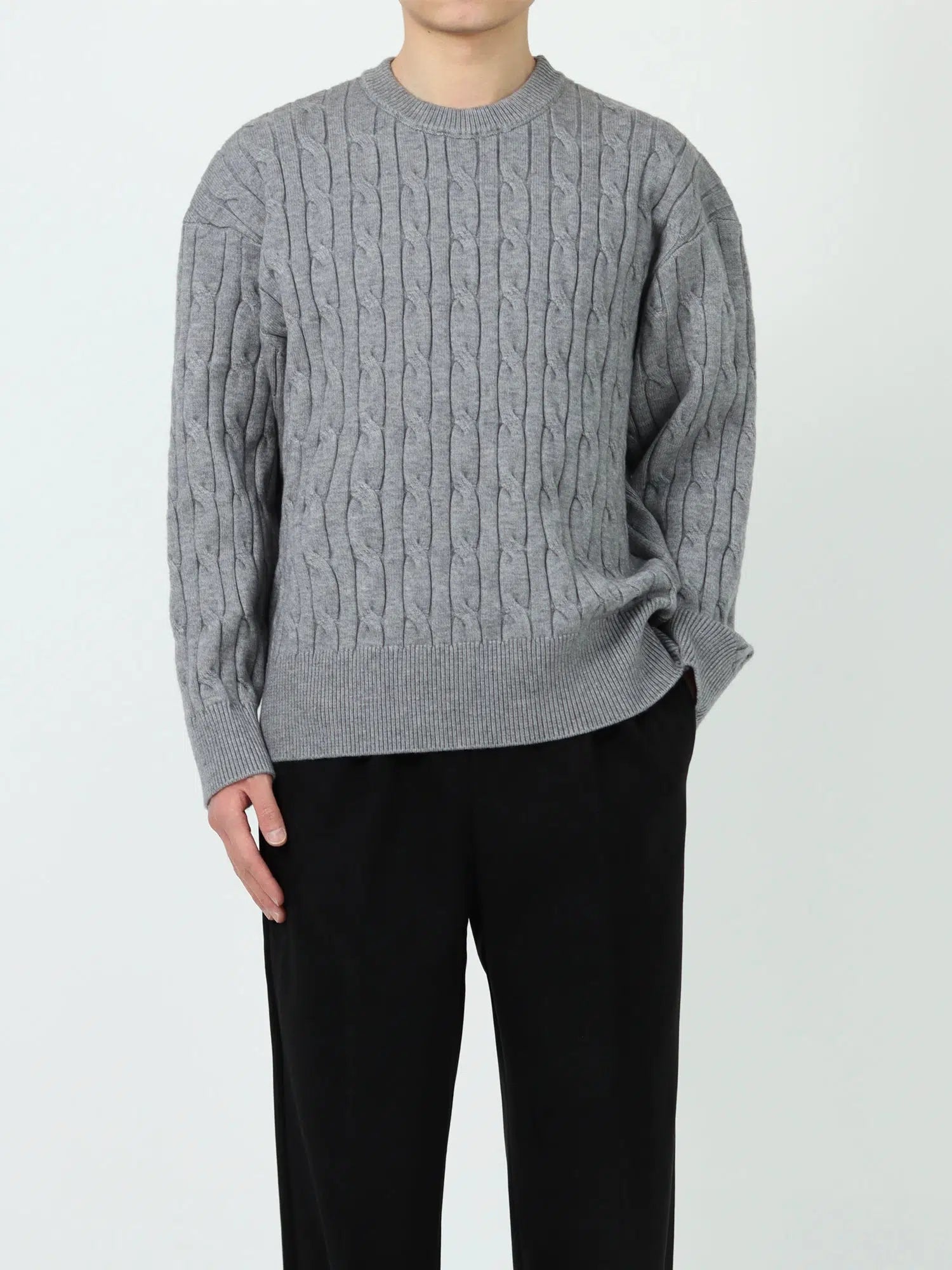 Heavy Knit Round Neck Sweater