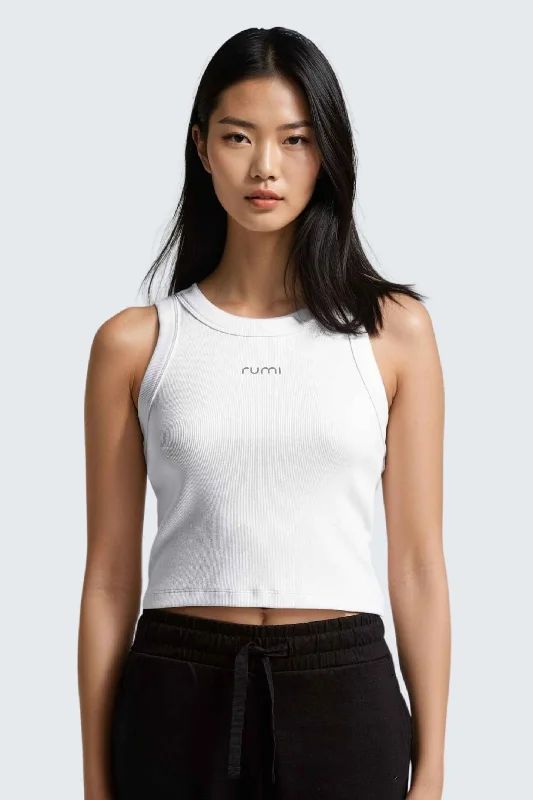 W MoonRib Cropped Tank - Snow