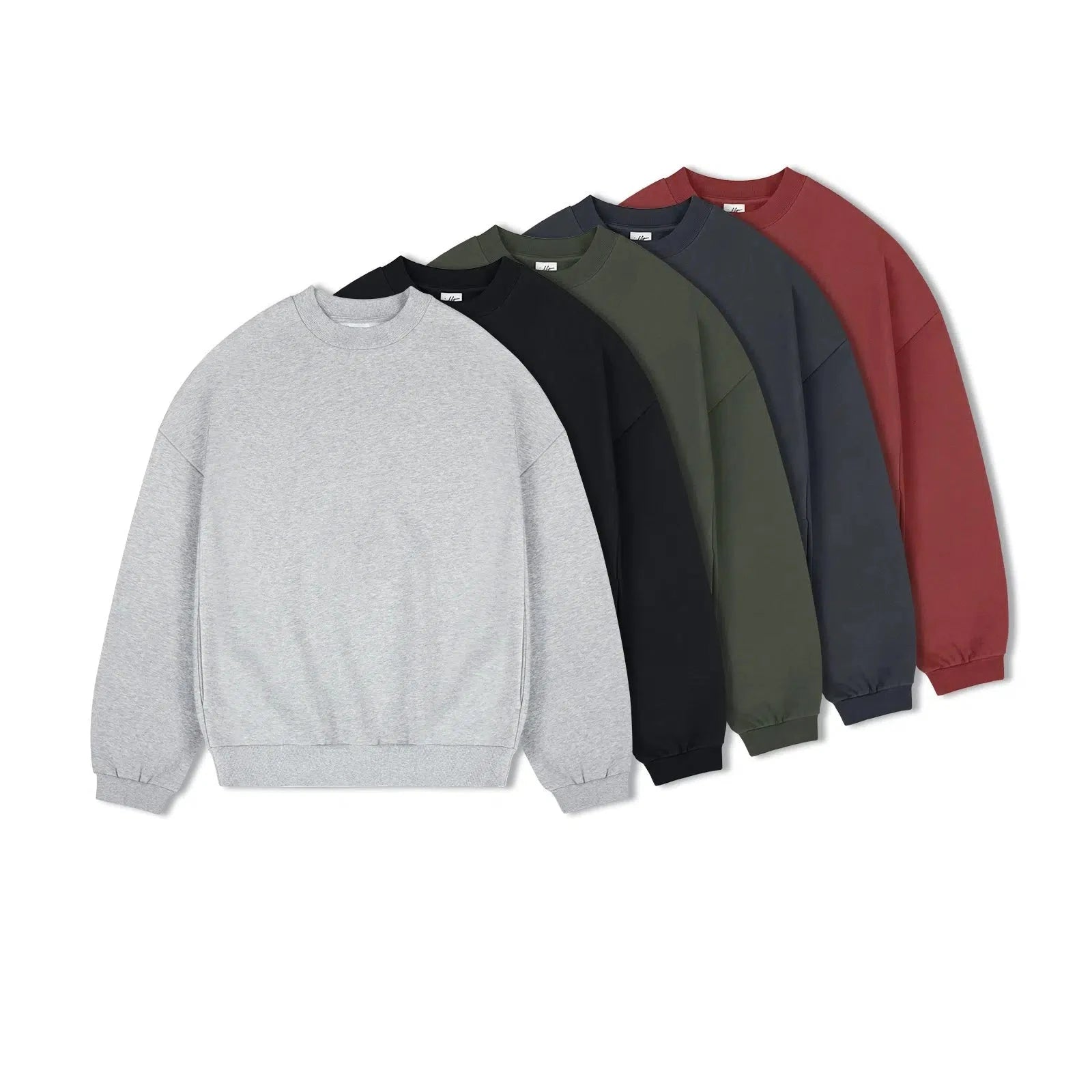 Solid Color Crew Velvet Neck Sweatshirt