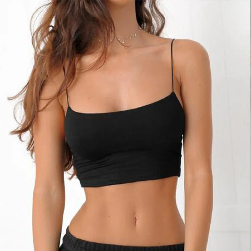 Black Off Shoulder Sleeveless Tank Top