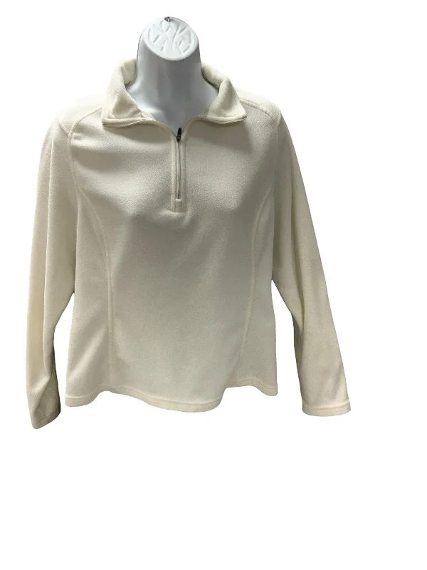 Lands End Women's Quarter Zip White 10-12