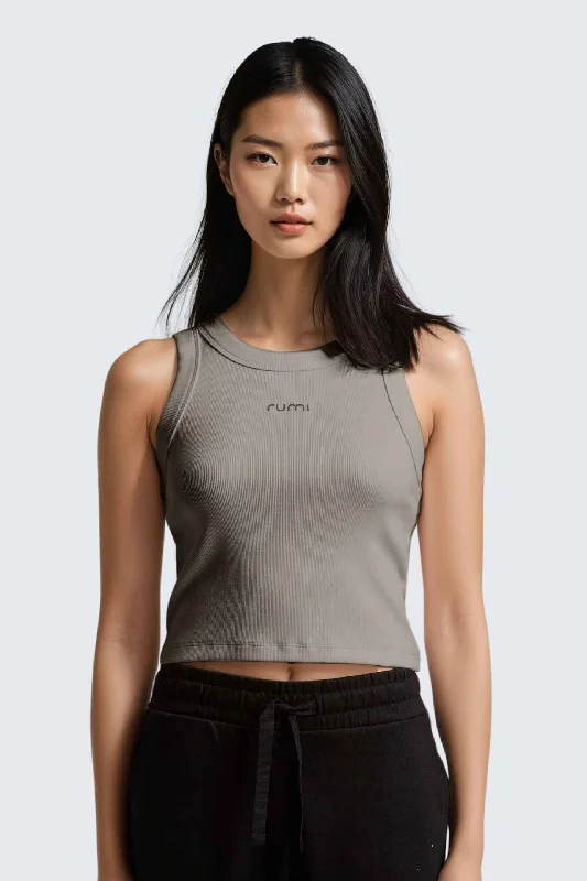 W MoonRib Cropped Tank - Stone