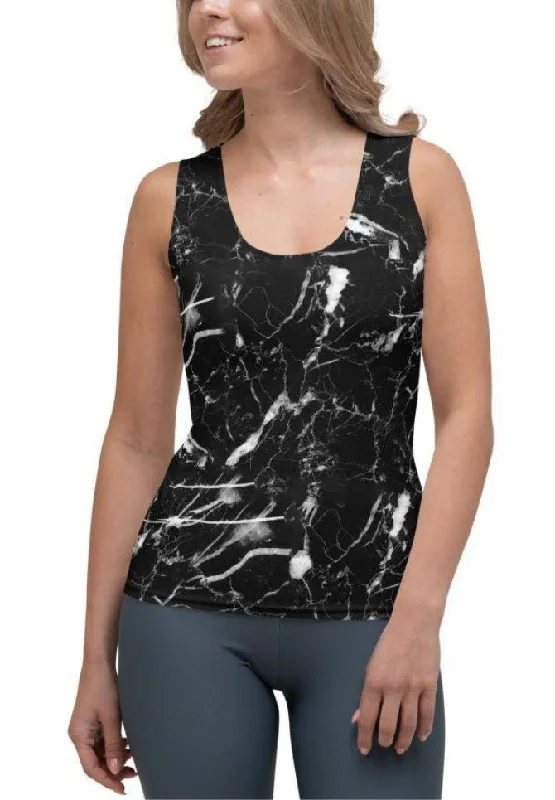 Black Marble Tank Top