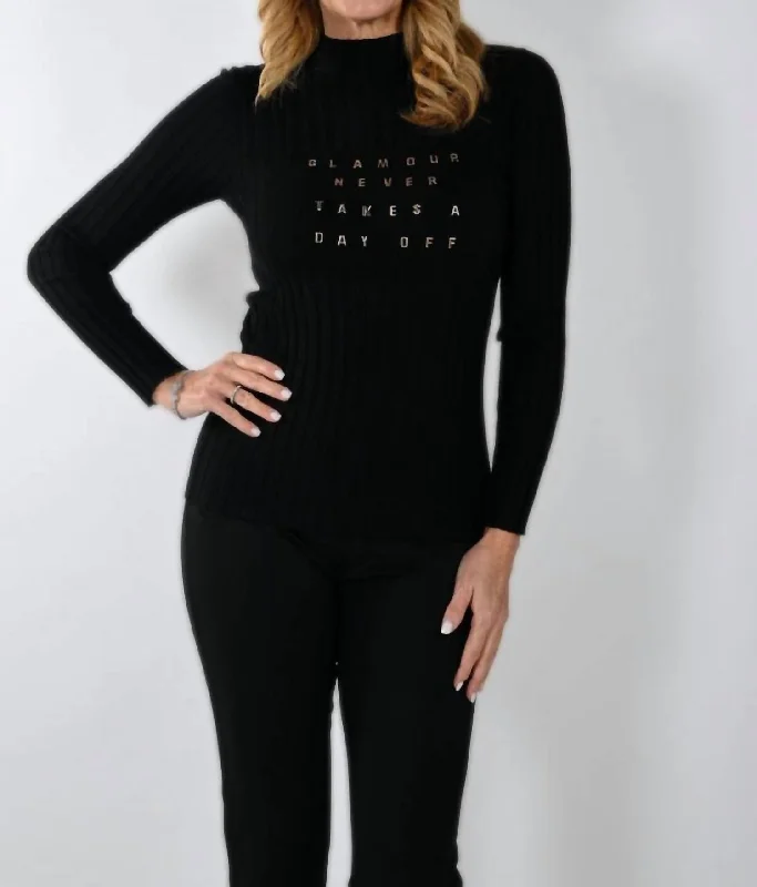 Knit Top 233817U In Black/gold