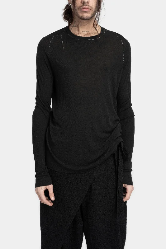 Lightweight wool / silk crewneck ls T-Shirt