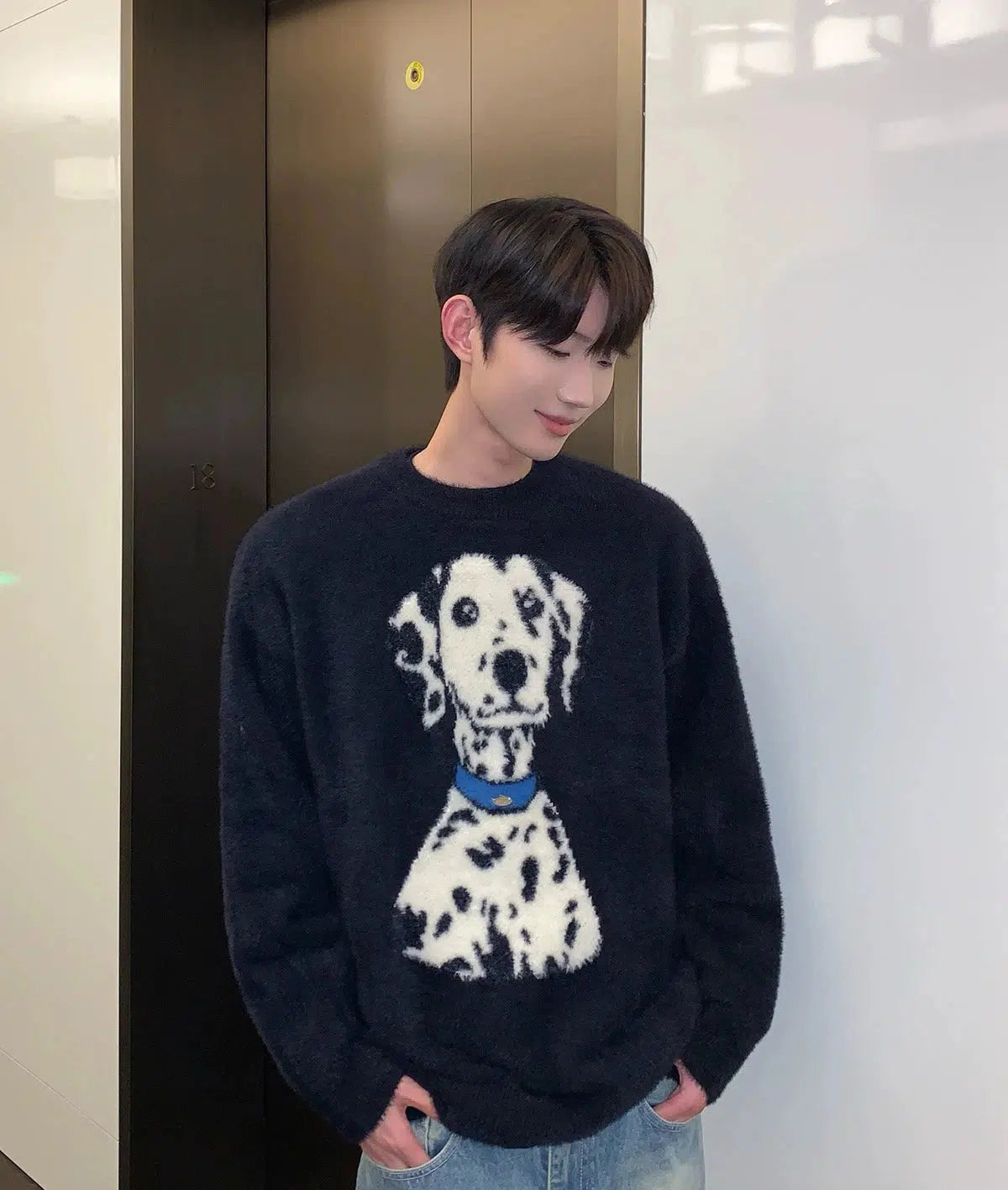 Spotted Dog Knit Sweater