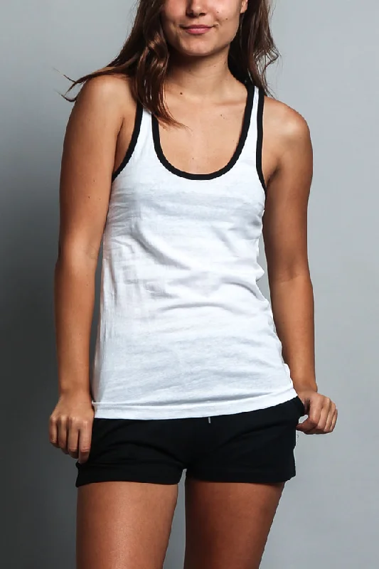 Women's Basic Contrast Piping Light Weight Tank Top (2-Pack)