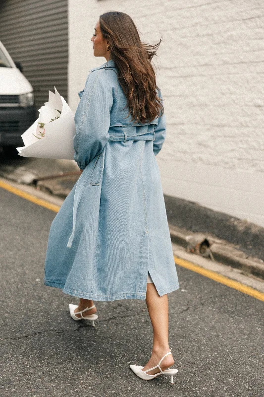 Ariana Trench Coat - Denim