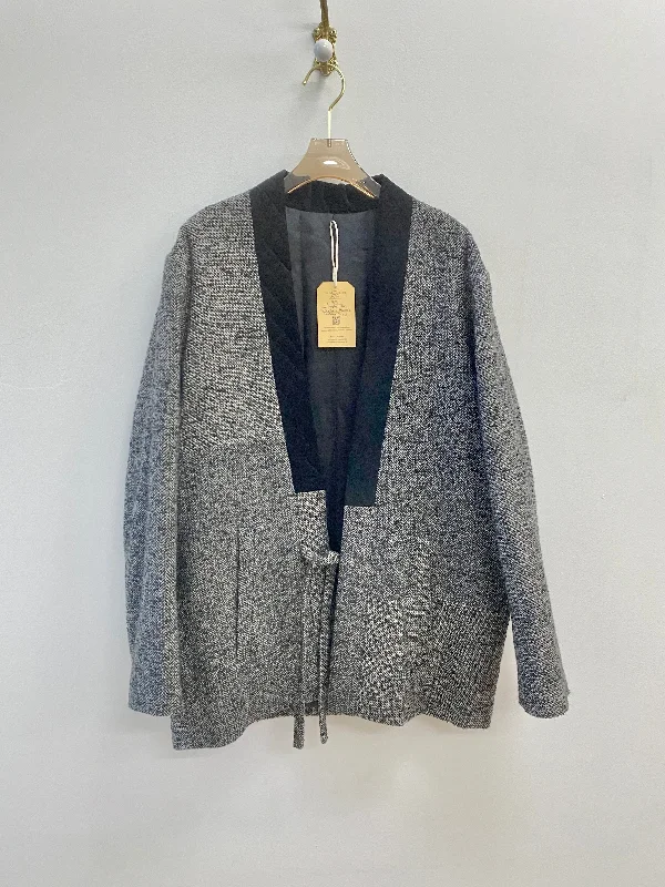 The Kooples | Wool Black & Grey Brocade Smoking Jacket (Vintage)