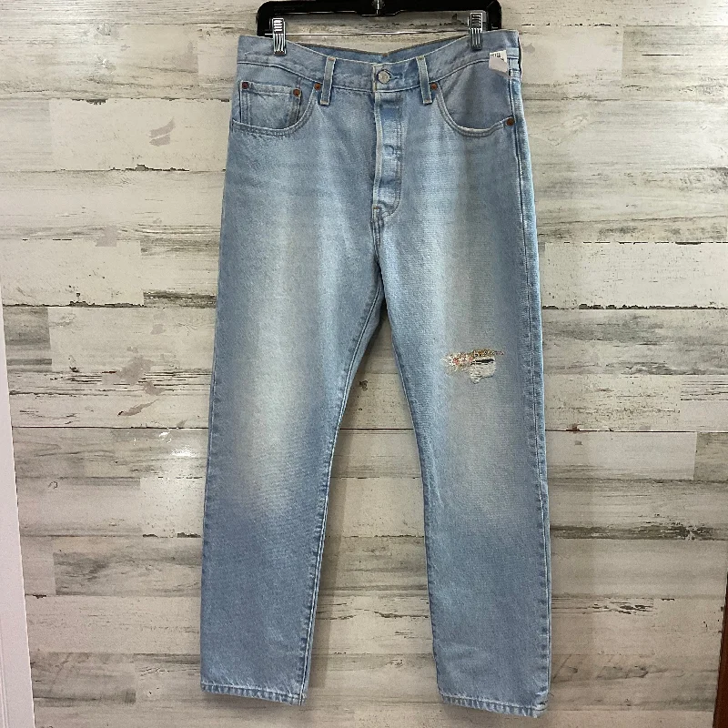 Jeans Straight By Levis In Blue Denim, Size: 12