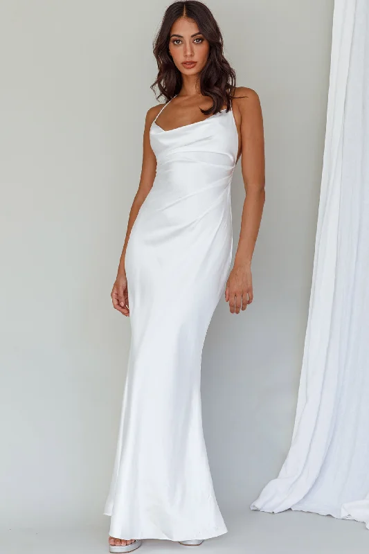 Palma Low Back Strappy Maxi Dress White