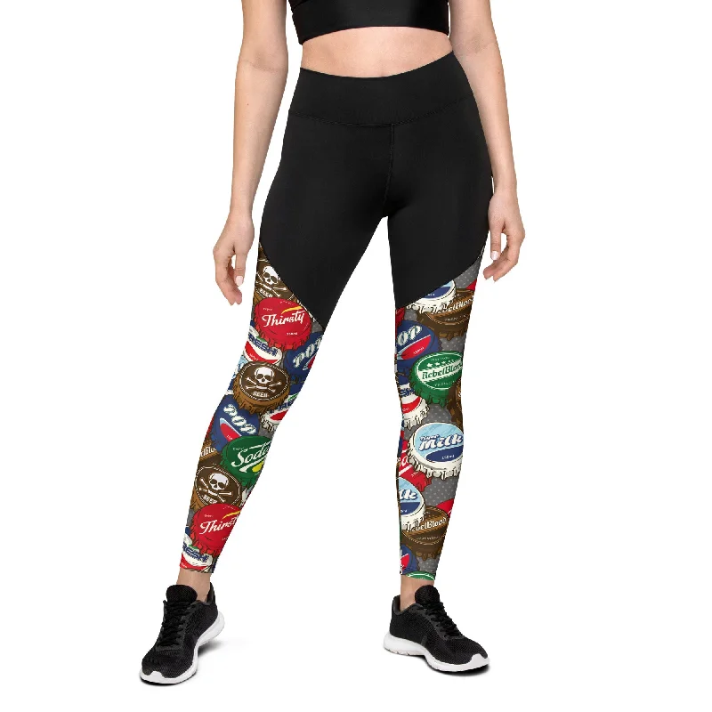 Bottle Caps Compression Leggings