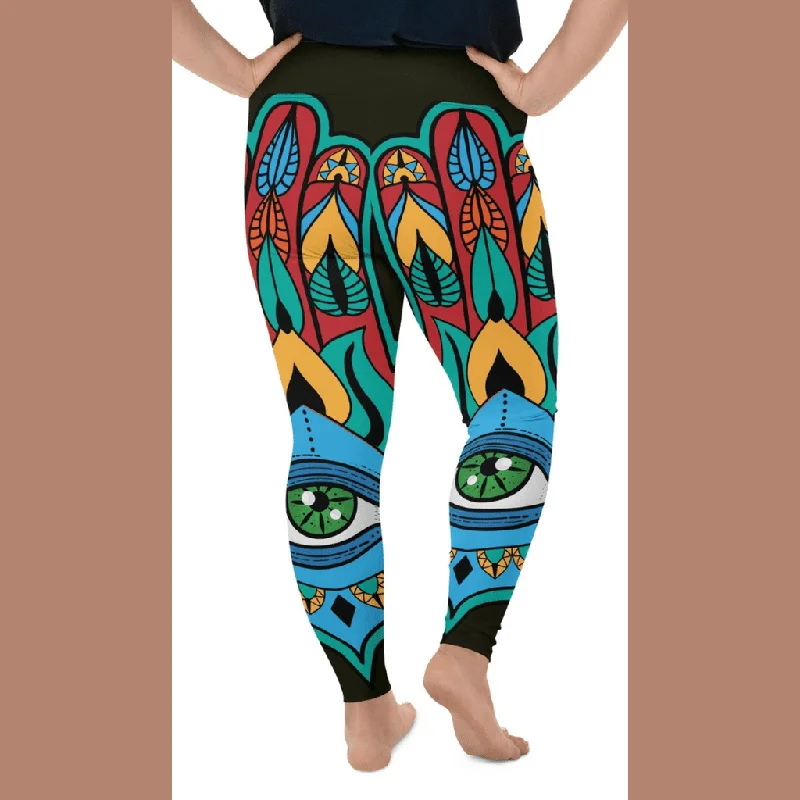 Colorful Eye Symbol Plus Size Leggings