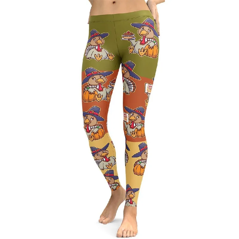 Colorful Turkey Print Leggings