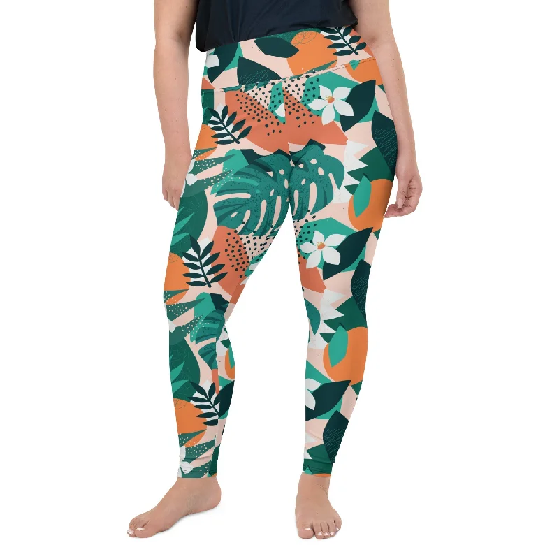 Contemporary Tropical Plus Size Leggings