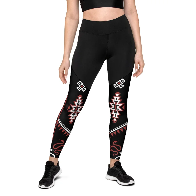 Cowgirl Red & Black Compression Leggings