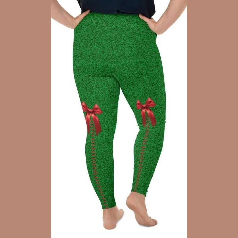 Cute Christmas Bow Plus Size Leggings