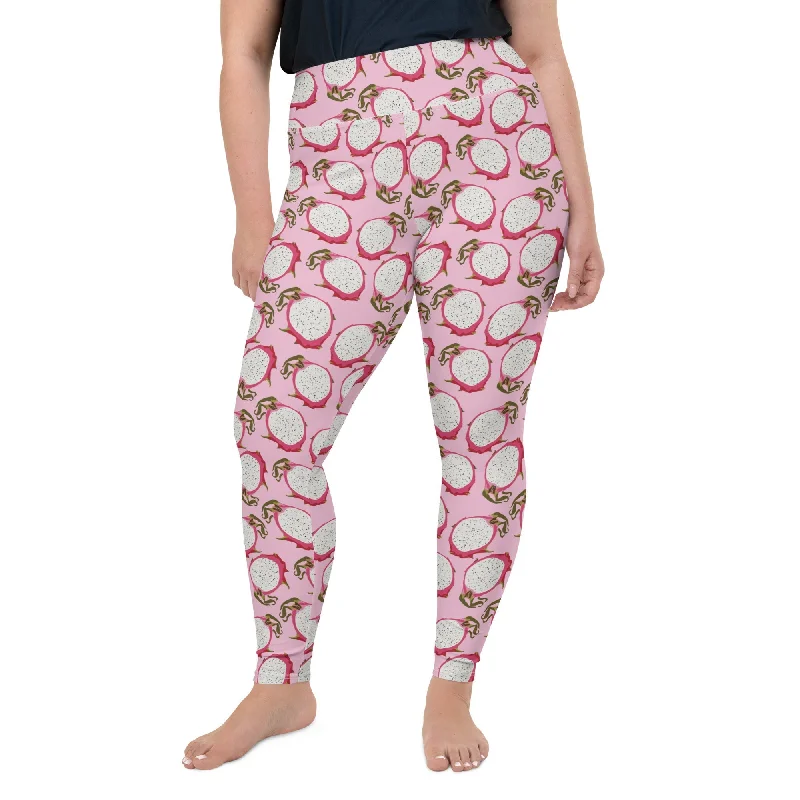 Dragon Fruit Pattern Plus Size Leggings