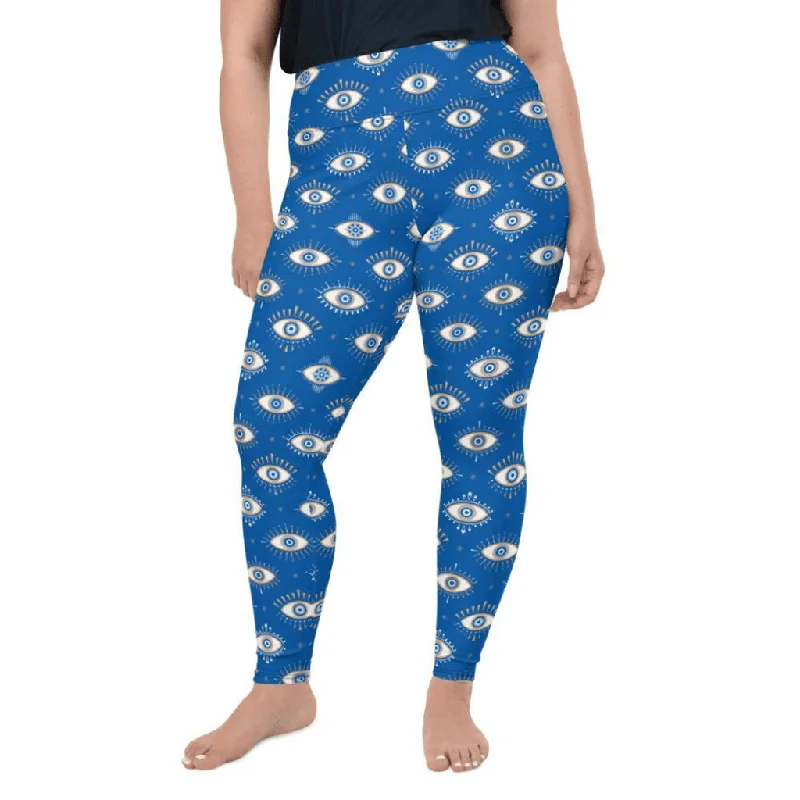 Evil Eye Pattern Plus Size Leggings