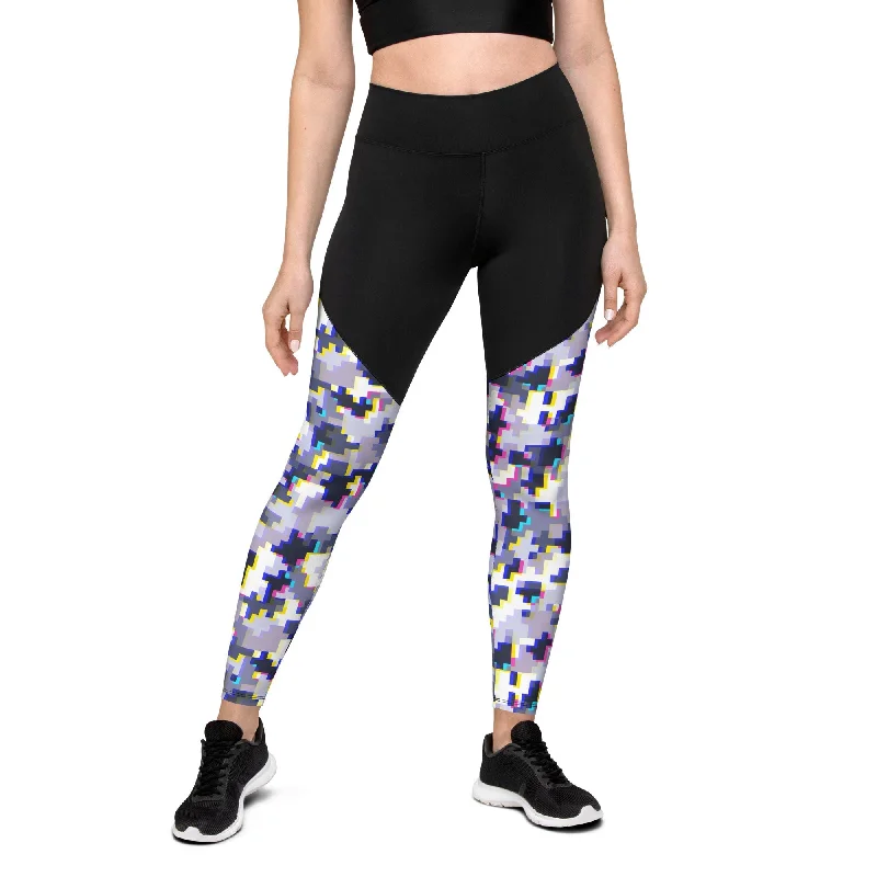 Glitchy Camo Compression Leggings