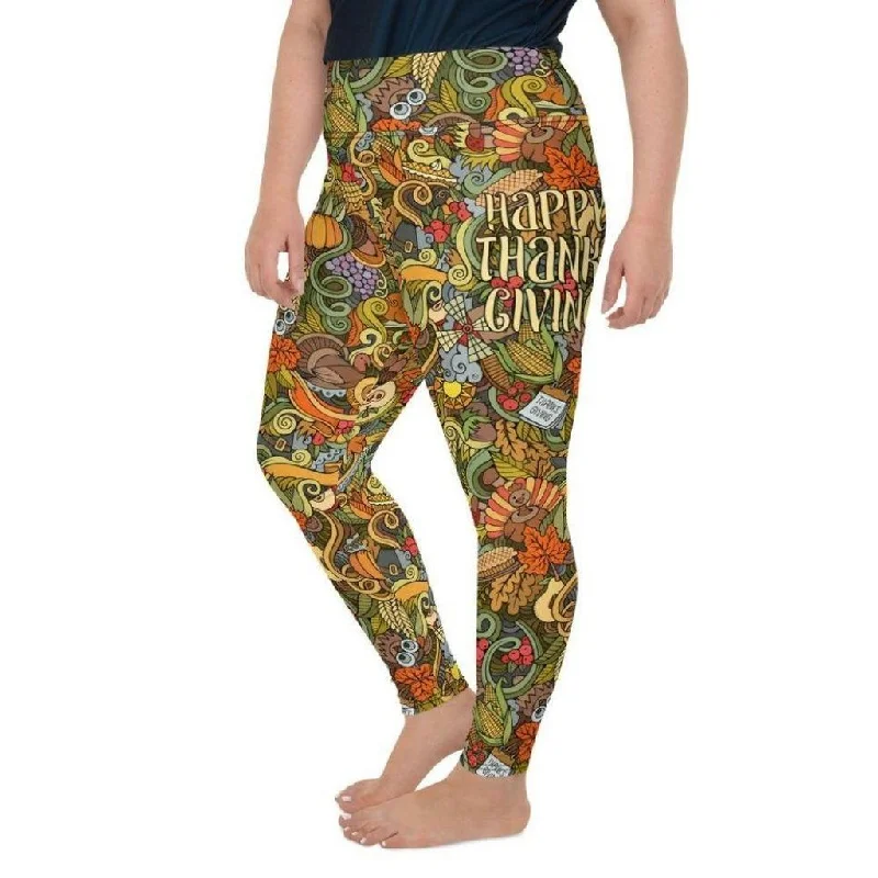 Happy Thanksgiving Plus Size Leggings