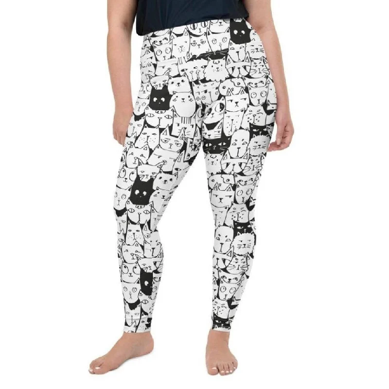 Kitty Pattern Plus Size Leggings