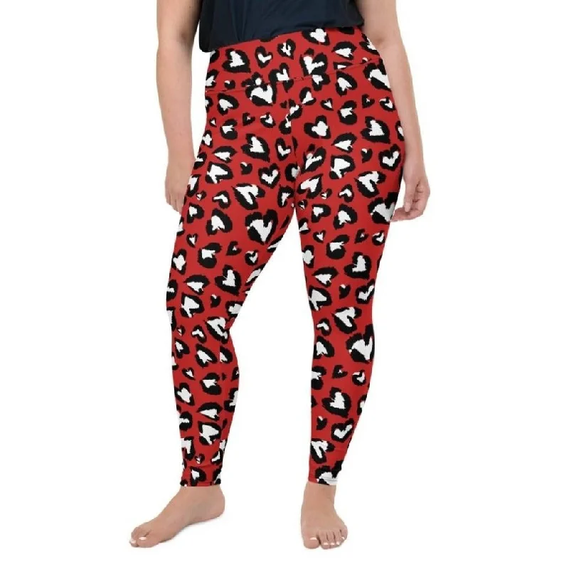 Leopard Hearts Plus Size Leggings