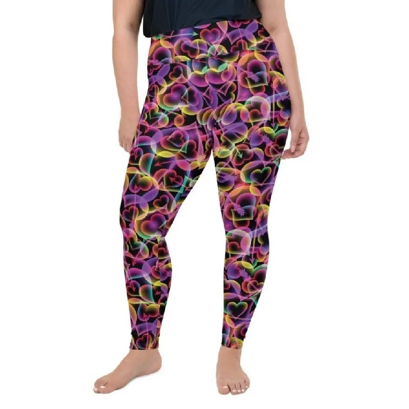 Neon Heart Plus Size Leggings