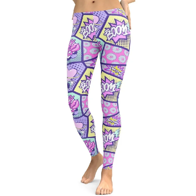 Pastel Comic Book Leggings