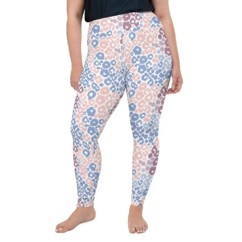 Pastel Leopard Print Plus Size Leggings