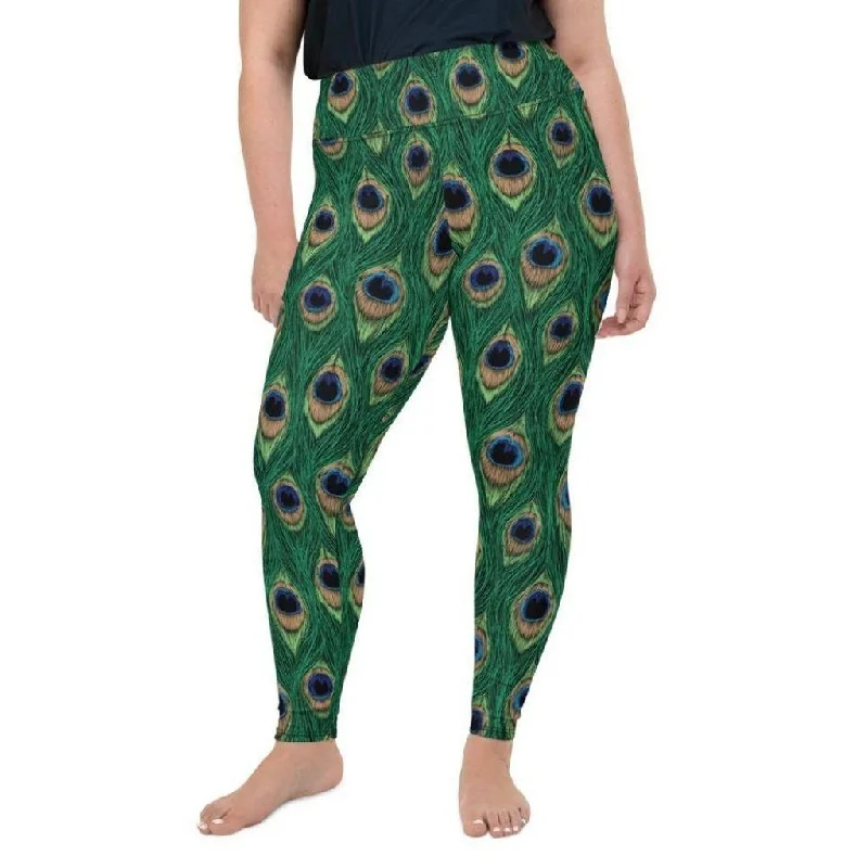 Peacock Print Plus Size Leggings