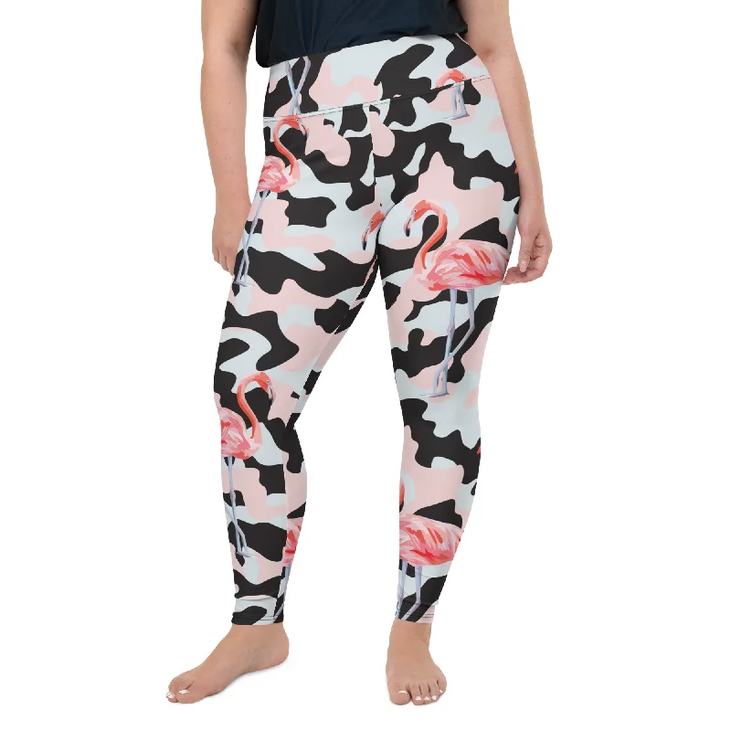 Pink Flamingo Camo Plus Size Leggings