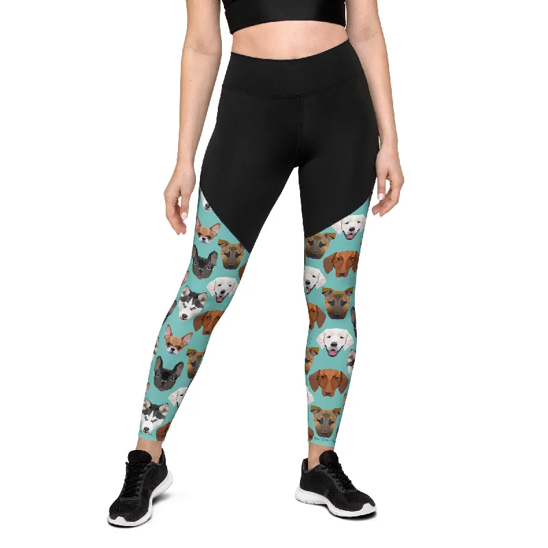 Pup Pattern Compression Leggings