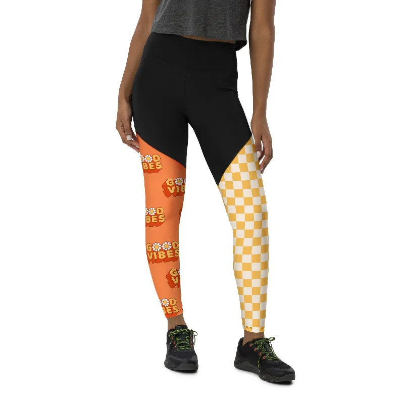 Two Patterned Hippie Compression Leggings