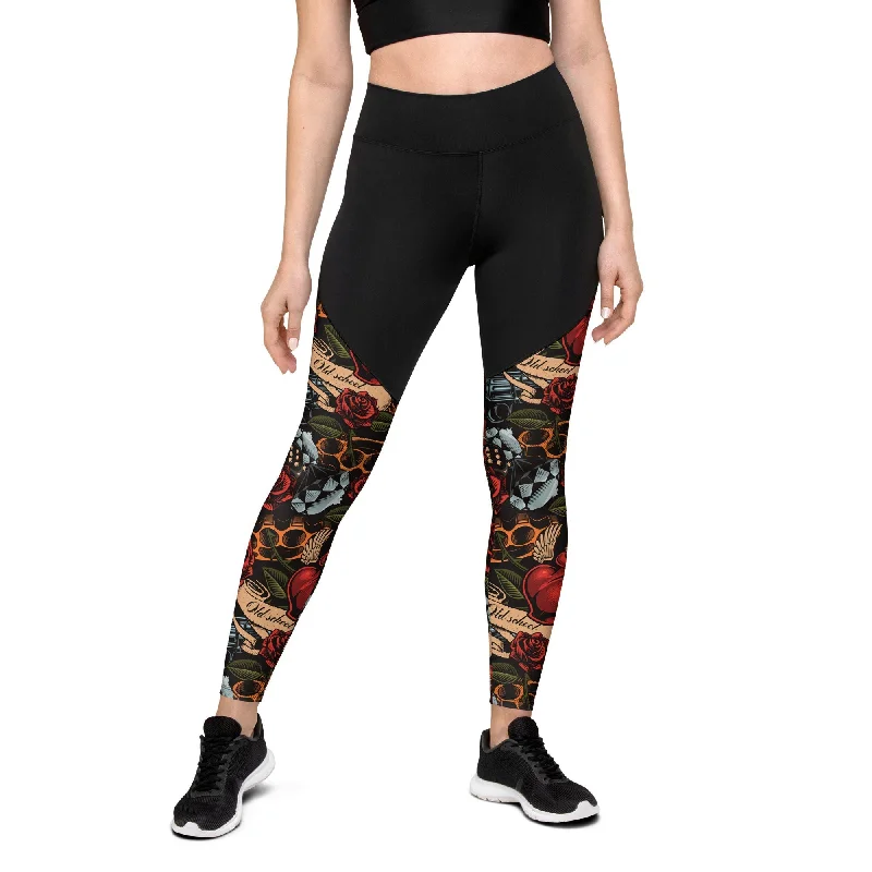 Vintage Tattoos Compression Leggings