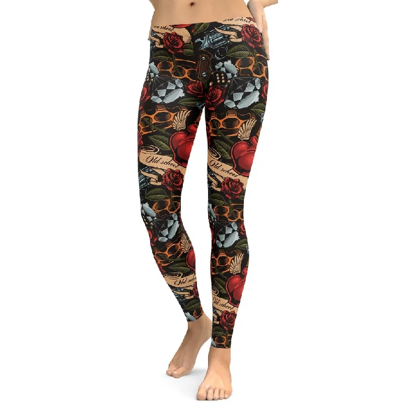 Vintage Tattoos Leggings