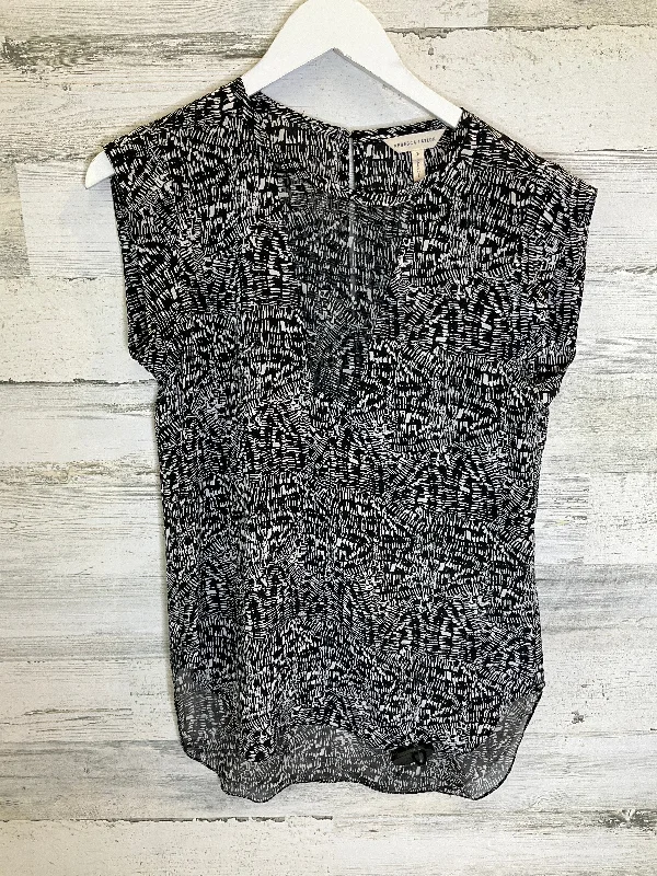 Black & White Top Short Sleeve Rebecca Taylor, Size Xs