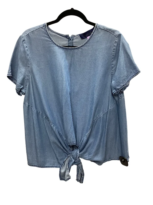 Blue Denim Top Short Sleeve Blue Rain, Size M