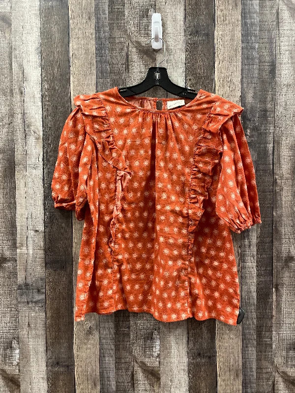 Orange Top Short Sleeve Universal Thread, Size L