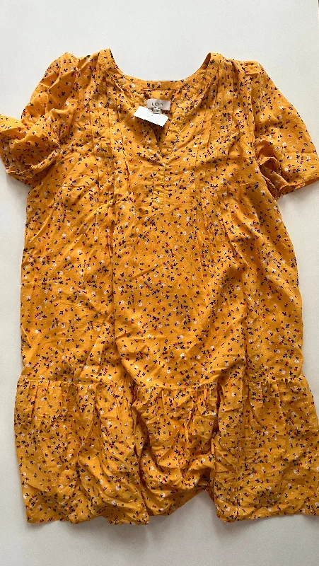 Yellow Tunic Short Sleeve Loft, Size L