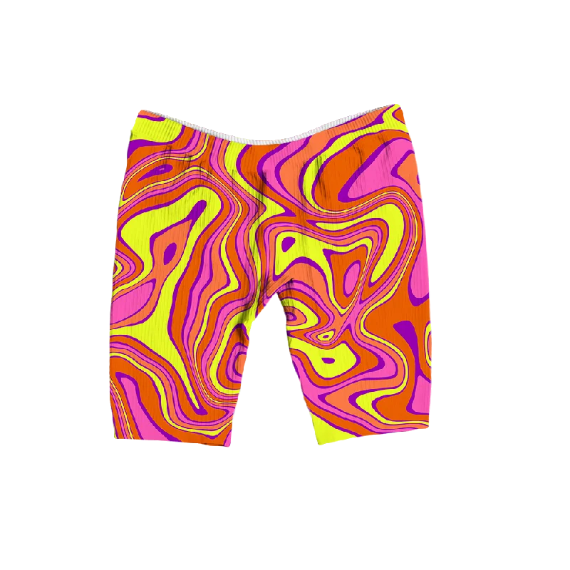 Acid All Over Print Women's Ribbed Shorts